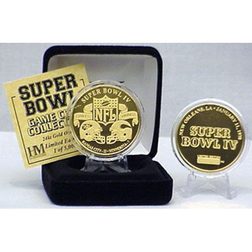 24kt Gold Super Bowl IV flip coingold 