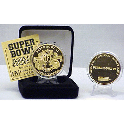 24kt Gold Super Bowl VI flip coingold 