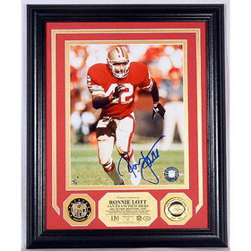 Ronnie Lott Autographed Photo Mint W/ Two 24Kt Gold Coinsronnie 