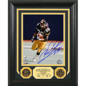 Rod Woodson Autographed 2009 Hall of Fame Induction 24KT Gold Coin Photo Mintrod 