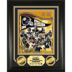 Pittsburgh Steelers '08 AFC North Division Champions 24KT Gold Coin Photo Mintpittsburgh 