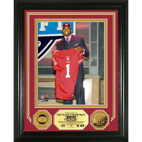 Michael Crabtree ?Draft Day? 24KT Gold Coin Photo Mintmichael 