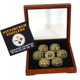 Pittsburgh Steelers 24KT Gold Six Time Super Bowl Champions 7 Coin Setpittsburgh 