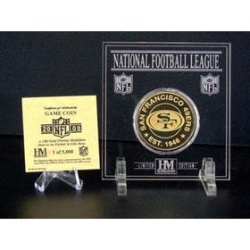 San Francisco 49ERS 24KT Gold - 2008 Official NFL Game Coin in Archival Etched Acrylicsan 