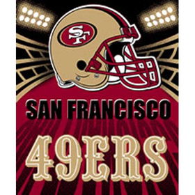 San Francisco 49ers Light Weight Fleece NFL Blanket (Shadow Series) (50x60)san 
