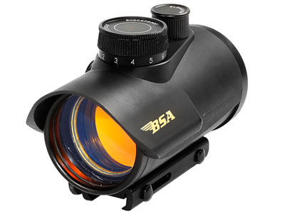 BSA 42mm Red Dot Sight, 5 MOA, 11-Position Rheostat, 3/8 & Weaver Mountsbsa 