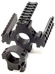 Leapers Accushot 1 Rings w/Deluxe Tactical Tri-Rail, 3/8 Dovetail
