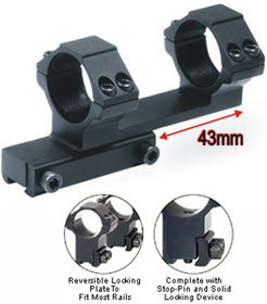 Leapers Accushot 1-Pc Bi-directional Offset Mount w/30mm Rings, High, 11mm Dovetail