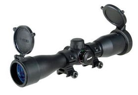 Leapers 5th Gen 4x32 Rifle Scope, Illuminated Mil-Dot Reticle, 1/4 MOA, 1 Tube, Weaver Rings