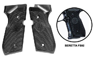 Beretta 92FS Grips, Black Plastic