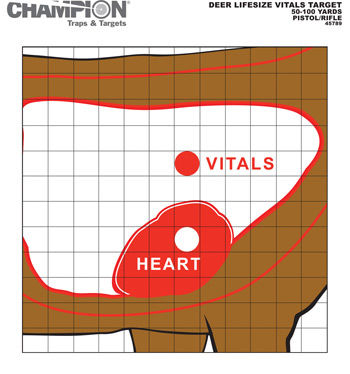 Champion Deer Vitals Paper Target, 14x18, 12ctchampion 