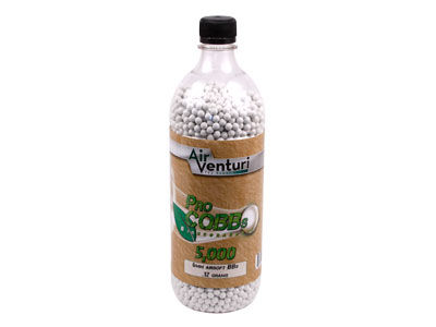 Air Venturi Pro CQBBs 6mm biodegradable airsoft BBs, 0.12g, 5000 rds, white