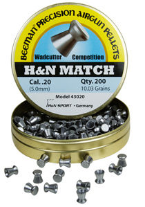 Beeman H&N Match .20 Cal, 10.03 Grains, Wadcutter, 200ct