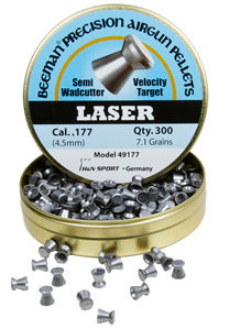 Beeman Laser .177 Cal, 7.1 Grains, Semi-Wadcutter, 300ct