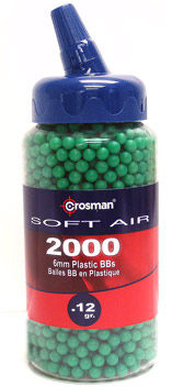 Crosman 6mm Plastic Airsoft BBs, 0.12g, 2,000 Rds, Greencrosman 
