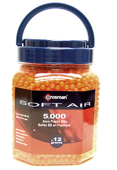 Crosman 6mm plastic airsoft BBs, 0.12g, 5,000 rds, orange