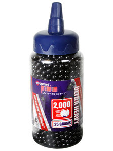 Crosman 6mm plastic airsoft BBs, 0.25g, 2,000 rds, black