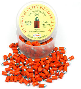 Hyper-Velocity Field Pellets, Type 1 for Standard Guns, .177 Cal, 5.4 Grains, Pointed, Lead-Free, 200ct