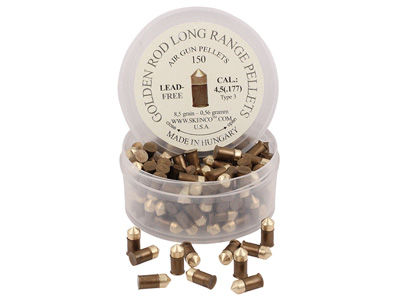 Golden Rod Long-Range Pellets, Type 3, .177 Cal, 8.5 Grains, Pointed, Lead-Free, Tin-Free, 150ct