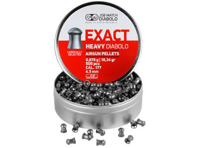 JSB Diabolo Exact Heavy .177 Cal, 10.34 Grains, Domed, 500ct