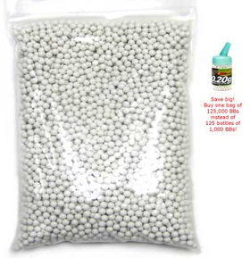 TSD Tactical 6mm plastic bulk airsoft BBs, 0.20g, 125,000 rds, white