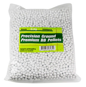 UHC Precision Ground Premium 6mm plastic airsoft BBs, 0.20g, 5,000 rds, whiteuhc 
