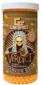 Game Face Verdict 6mm Marking Airsoft BBs, 0.20g, 2200 rds, Orange