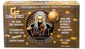 Game Face Verdict 6mm Marking Airsoft BBs, 0.20g, 5000 rds, Orange