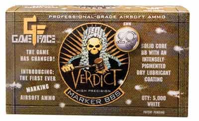 Game Face Verdict 6mm Marking Airsoft BBs, 0.20g, 5000 rds, Whitegame 