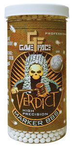 Game Face Verdict 6mm Marking Airsoft BBs, 0.25g, 2200 rds, Whitegame 