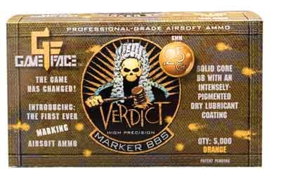 Game Face Verdict 6mm Marking Airsoft BBs, 0.25g, 5000 rds, Orangegame 