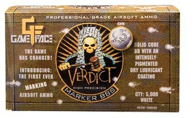 Game Face Verdict 6mm Marking Airsoft BBs, 0.25g, 5000 rds, Whitegame 