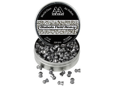 Air Arms Diablo Field Heavy .22 Cal, 5.52mm, 18 Grains, Round Nose, 250ctair 