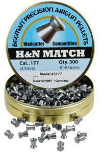 Beeman H&N Match .177 Cal, 8.18 Grains, Wadcutter, 300ct