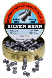 Beeman Silver Bear .25 Cal, 26.23 Grains, Hollowpoint, 150ctbeeman 