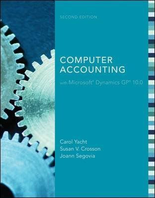 Computer Accounting with Microsoft Dynamics GP 10.0computer 