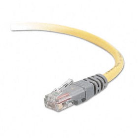 Belkin A3X12650YLWM - CAT5e Molded Crossover Patch Cable, RJ45 Connectors, 50 ft., Yellowbelkin 