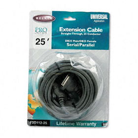 Belkin F3D11225 - Pro Series Straight-Through Extension Cable, DB25F/DB25M, 25 ft.belkin 