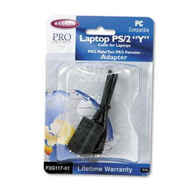 Belkin F3G11701 - Keyboard-Mouse Splitter Cable, 6-Pin miniDIN Connectors, 1 ft.belkin 