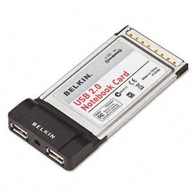 Belkin F5U222V1 - High-Speed USB 2.0 Notebook Card, w/Two 480MBps Portsbelkin 