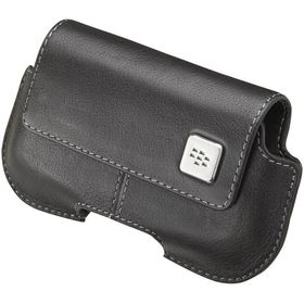 Black BlackBerry Leather Horizontal Pouch For CurveTM 8900