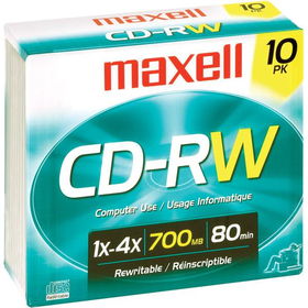 4x Rewritable CD-RW For Data - 10 Packrewritable 