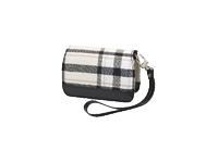 BAG, LEATHER & COTTON, CREAM PLAID