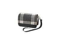 BAG, LEATHER & COTTON, GRAY PLAID