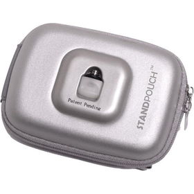 Silver Camera Case with Built-In Camera Stand