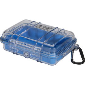 Blue Micro Case with Clear Lid and Carabineerblue 