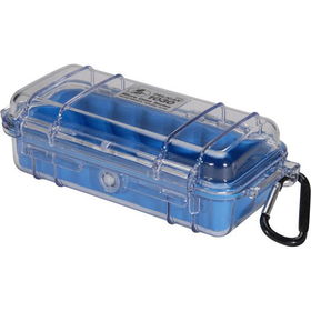 Blue Micro Case with Clear Lid and Carabineer