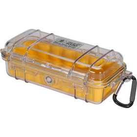 Yellow Micro Case with Clear Lid and Carabineer