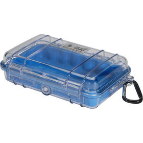 Blue Micro Case with Clear Lid and Carabineerblue 