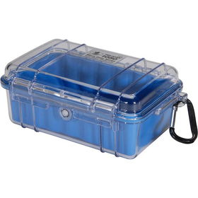 Blue Small Case with Clear Lid and Carabineerblue 